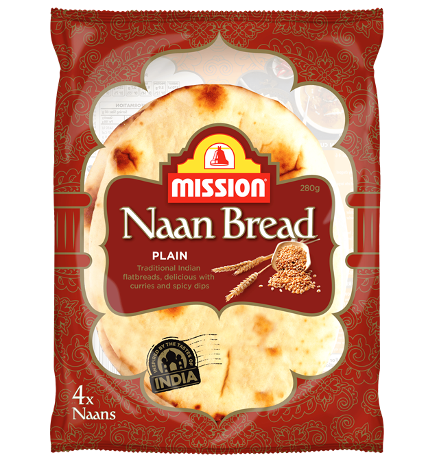 Mission Naan Bread Plain 4pk 280g