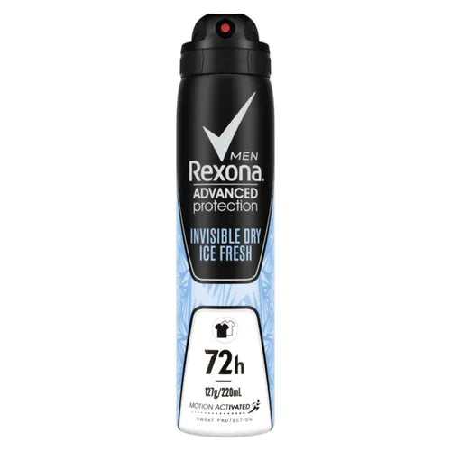 Rexona Advanced Ice Fresh Invisible Mens  Deodorant 220ml