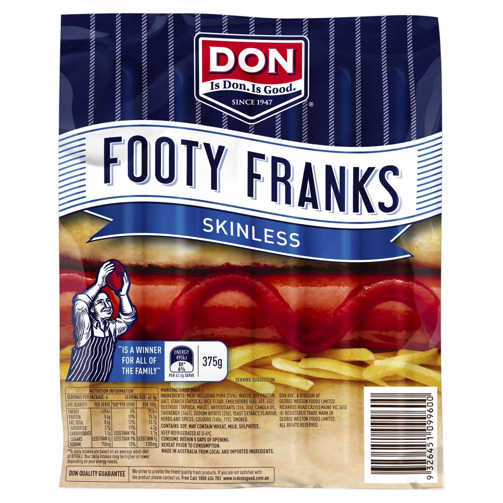 Don Franks Footy Skinless 375g