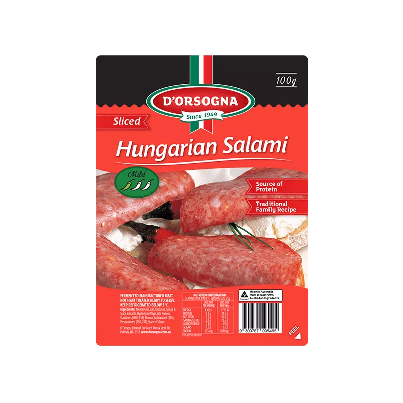 D'Orsogna Hungarian Salami Sliced 100g
