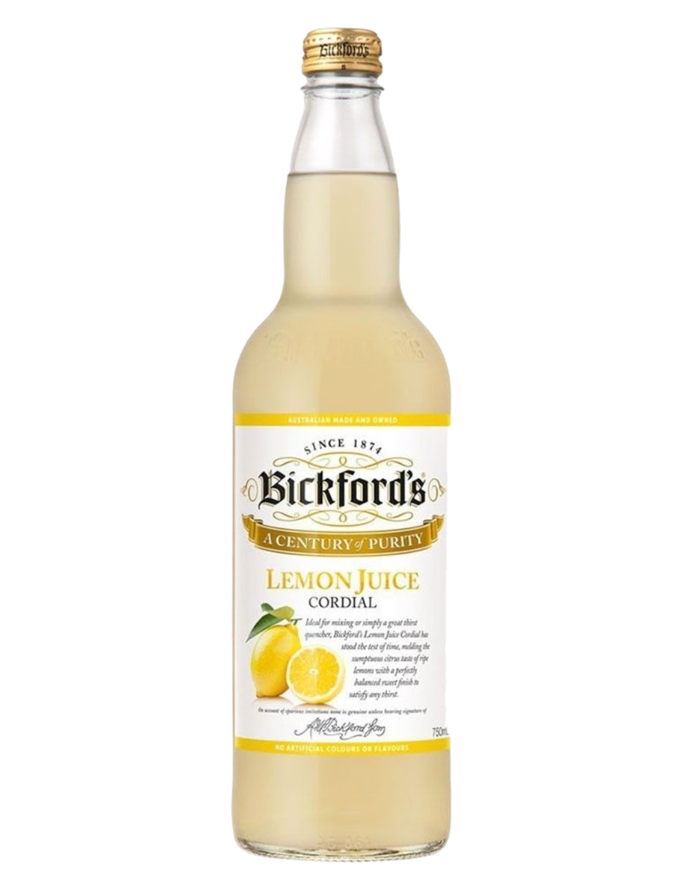 Bickfords Cordial Lemon Juice 750mL