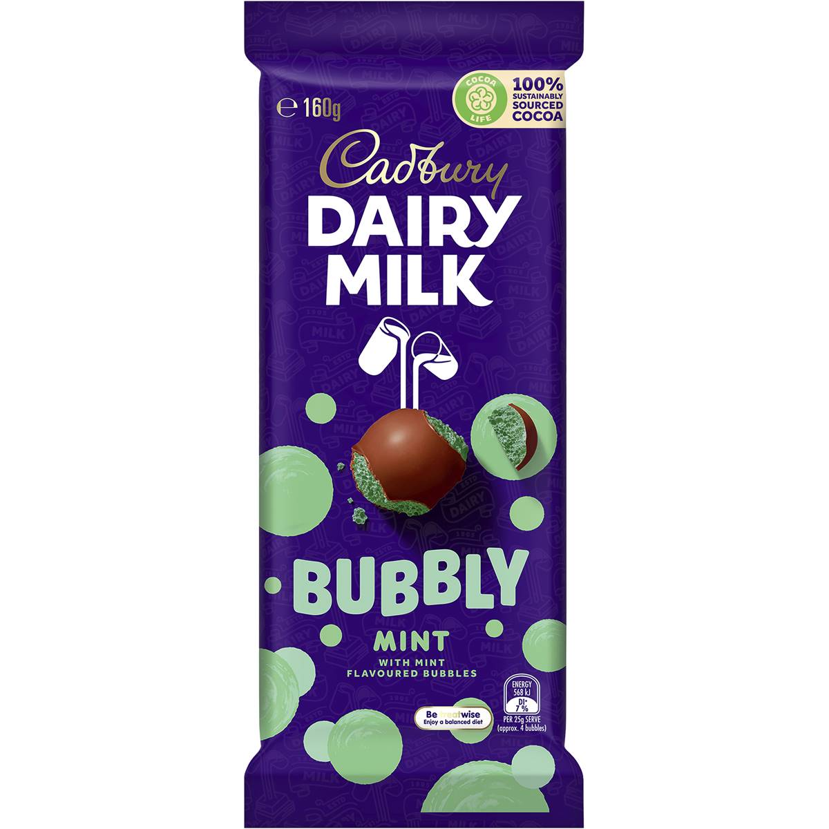 Cadbury Dairy Milk Bubbly Mint 180g