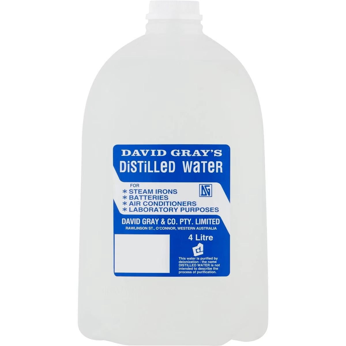David Gray Distilled Water 4L