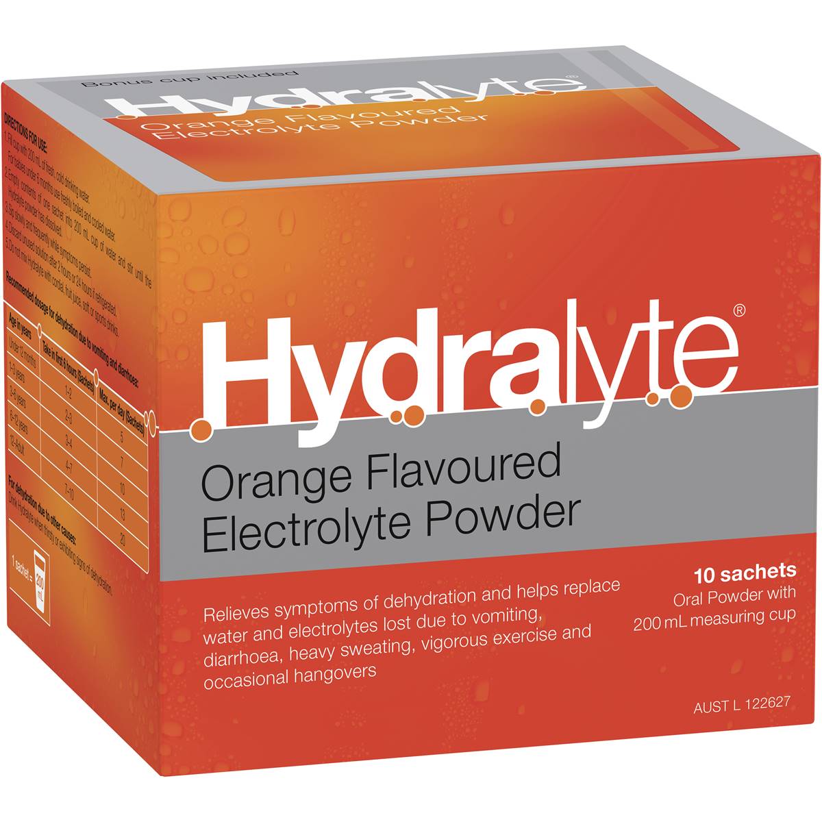 Hydralyte Orange Sachet Electrolyte Solution 10's