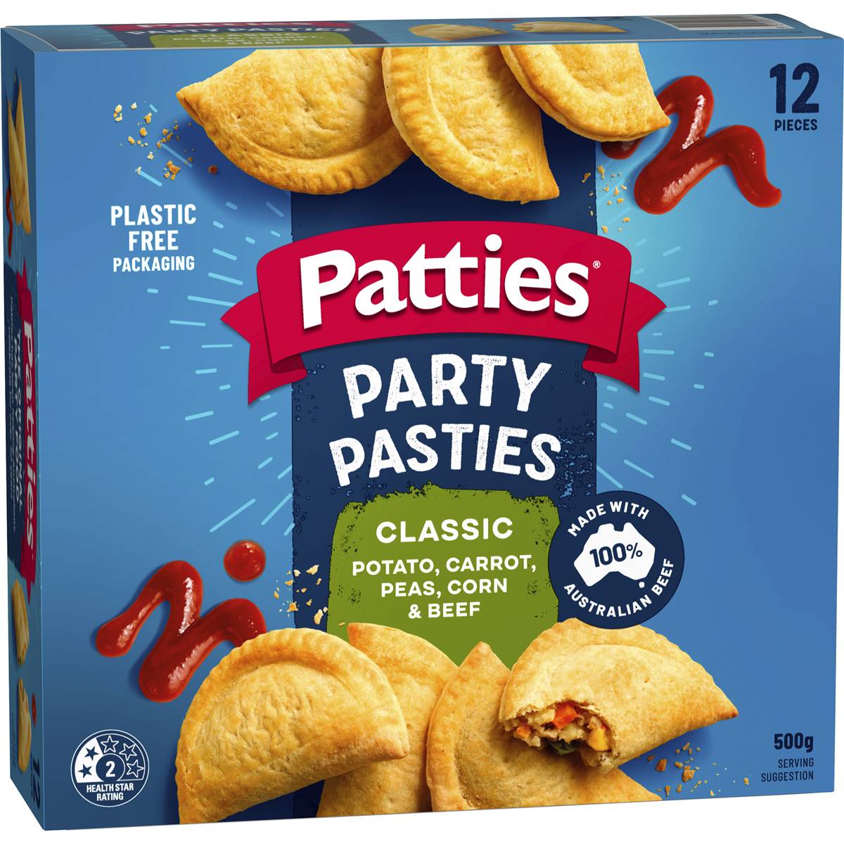 Patties Party Pasties Traditional 12pk 500g
