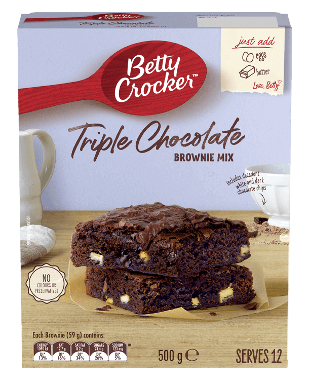 Betty Crocker Triple Choc Fudge Brownie Mix 500g