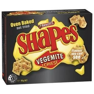 Arnott's Shapes Biscuits Vegemite & Cheese 165g