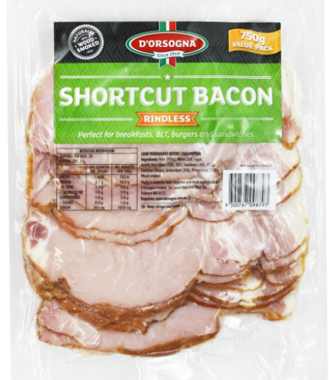 D'Orsogna Shortcut Bacon 750g