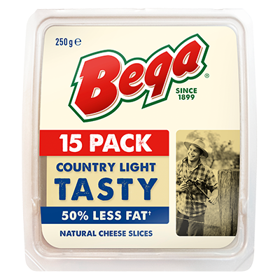 Bega Country LIght Tasty 50% Less Fat Cheese Slices 15pk