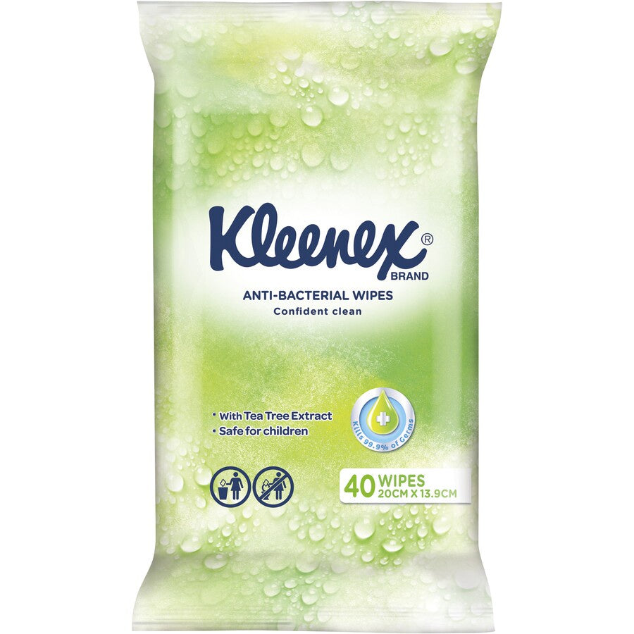 Kleenex Facial Wipes Anti-Bacterial 40pk