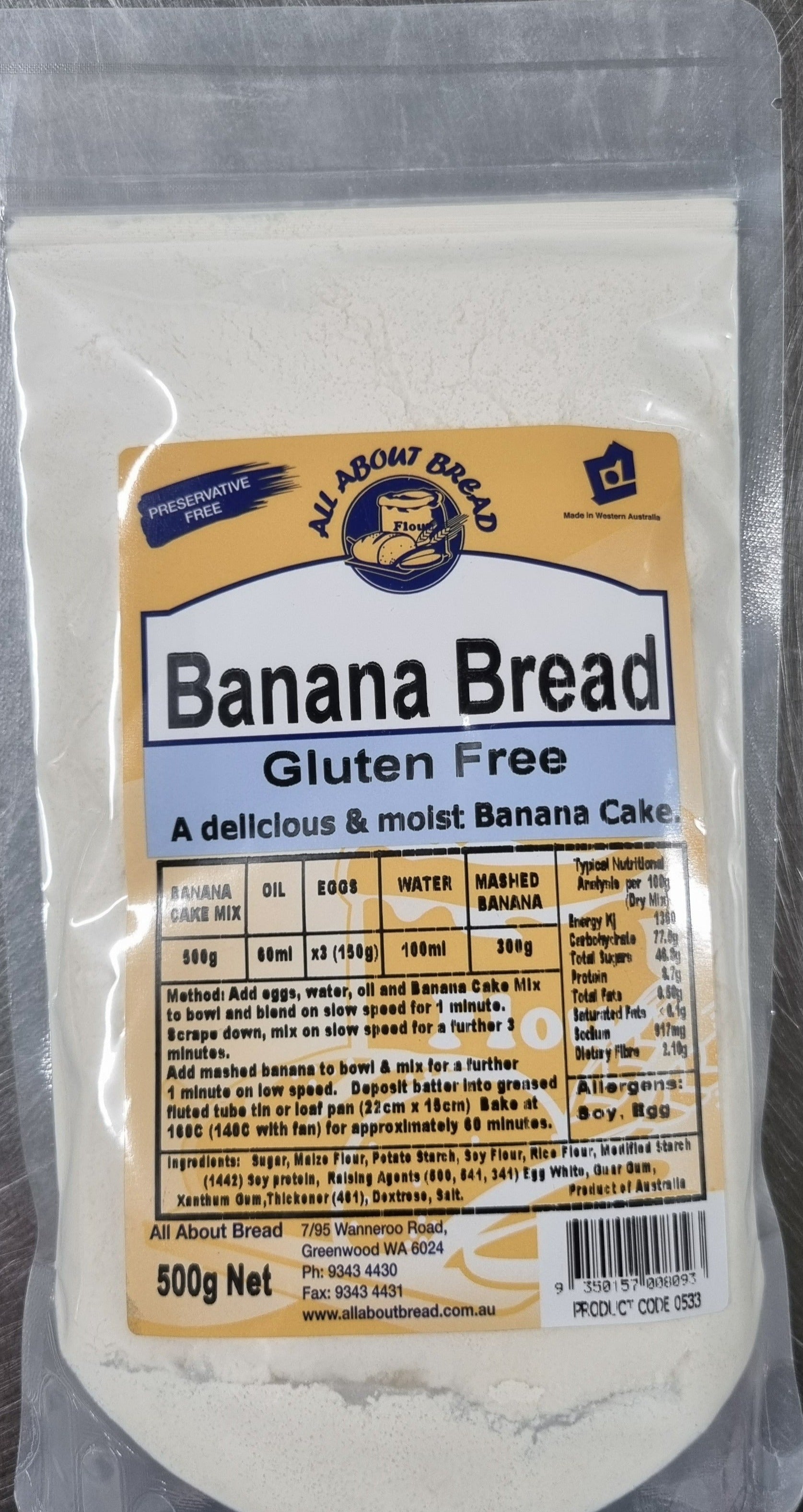 All About Bread GF Banana Bread mix 500g