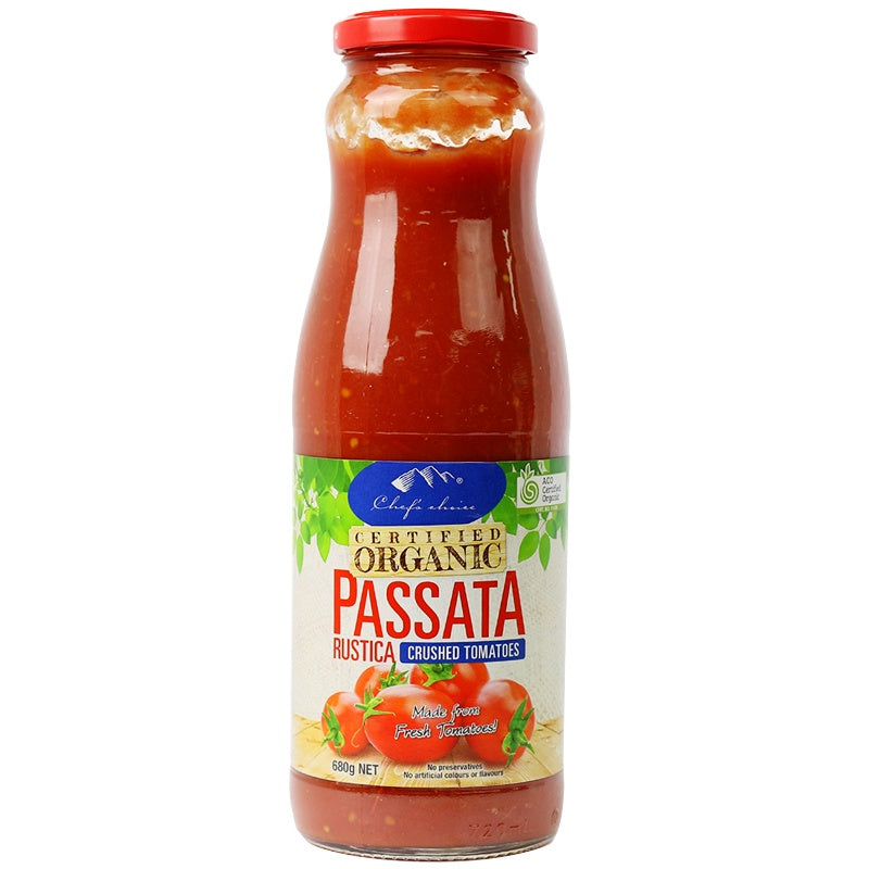Chefs Choice Organic Passata Rustica Crushed Tomatoes 680g