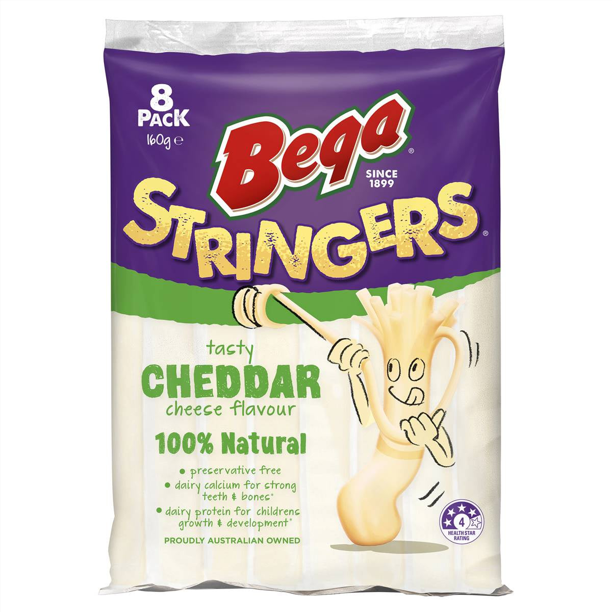Bega Stringers Cheddar Cheese 8pk