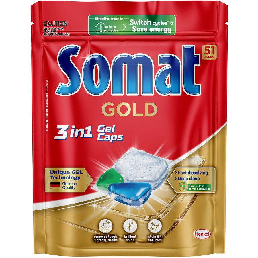 Somat Gold Auto Dishwasher Caps 51pk