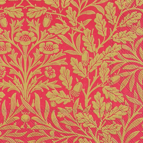 Acorn V&A Red Gold Napkins Luncheon