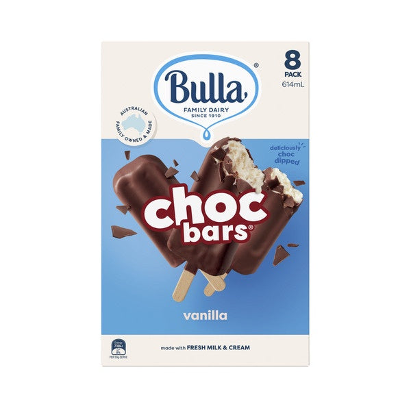 Bulla Choc Bars Vanilla 8pk
