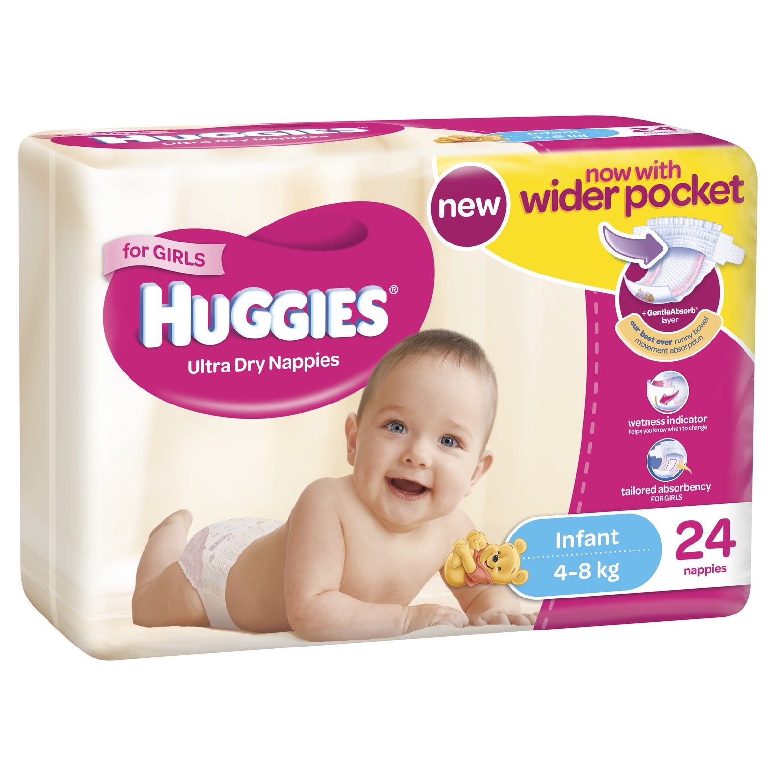 Huggies Ultra Dry Infant Girl Nappy 24pk