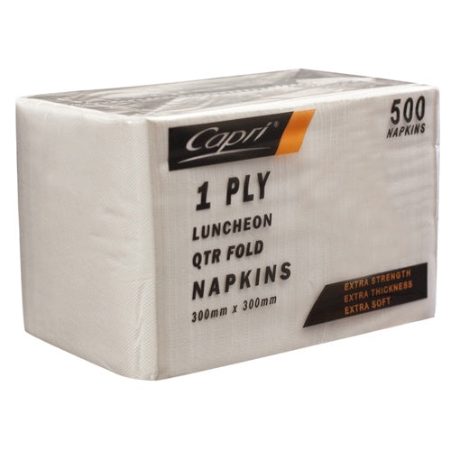 1 Ply White Luncheon Napkin 300mm x 300mm 500pk