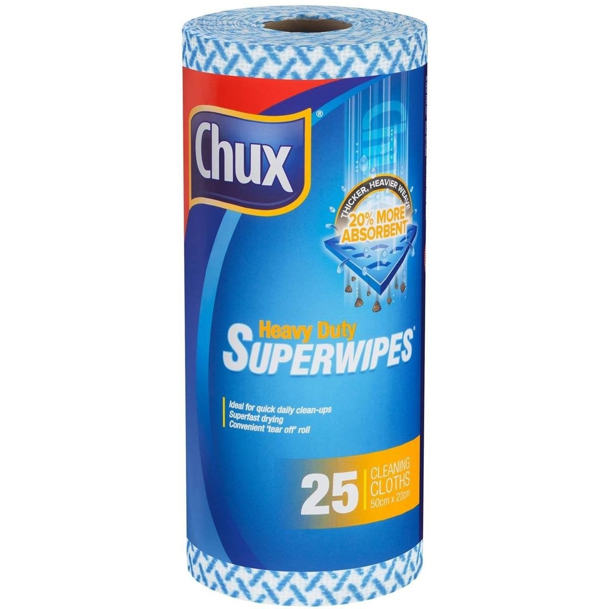 Chux Super Wipes Handy Roll 25pk