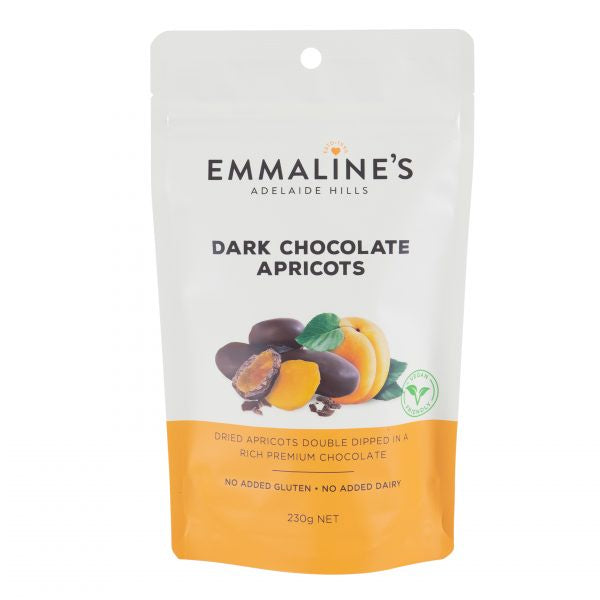 Emmaline's Dark Chocolate Apricots 230g