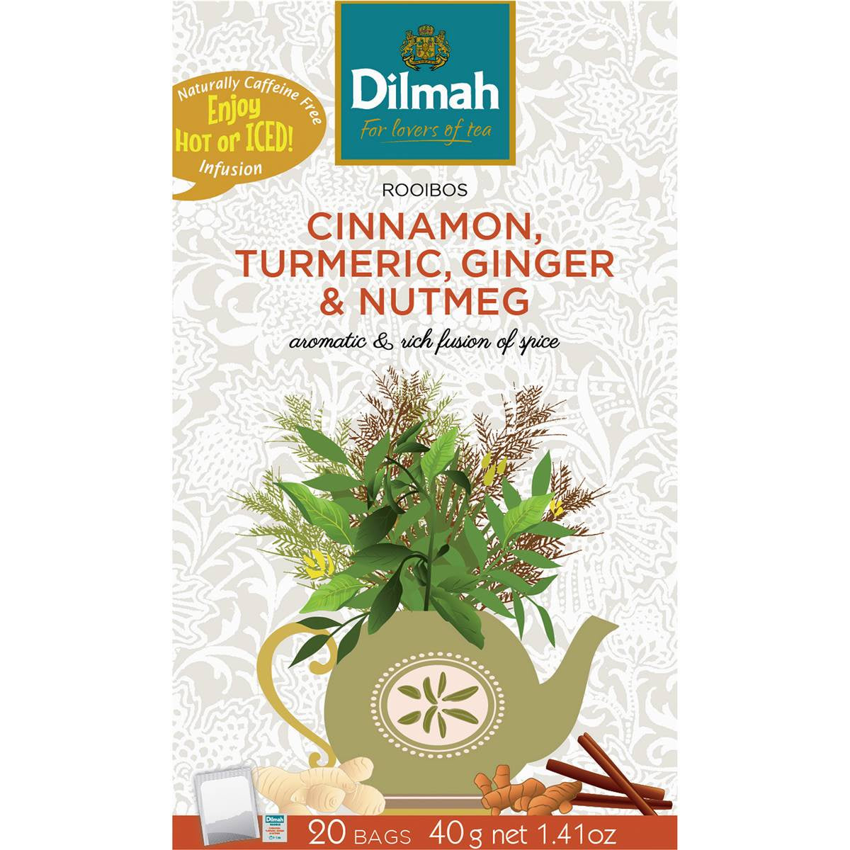 Dilmah Rooibos Cinnamon, Tumeric, Ginger & Nutmeg 20pk