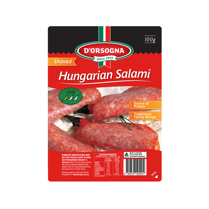 D'Orsogna Hungarian  Shaved Salami 100g