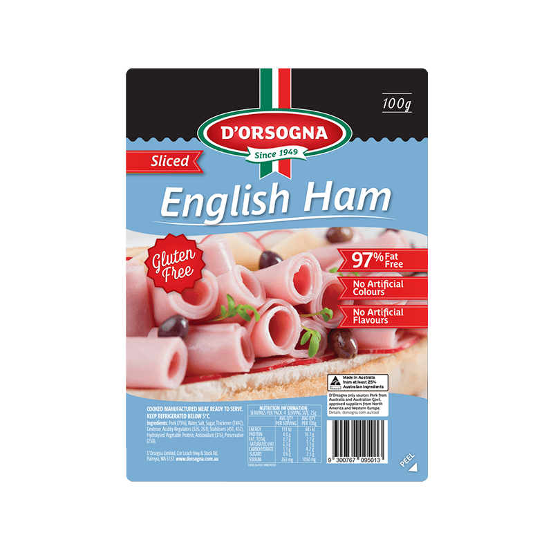 D'Orsogna English Leg Ham Sliced 100g