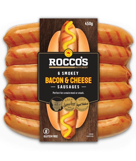 Rocco's Smokey Bacon & Cheese Sausages 450g