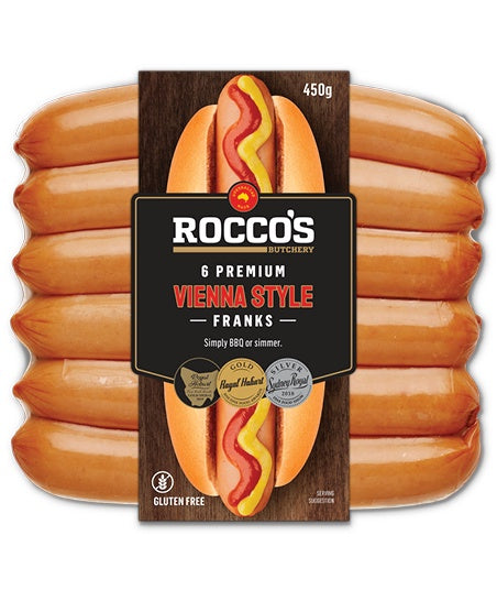 Rocco's Vienna Style Hot Dogs 450g