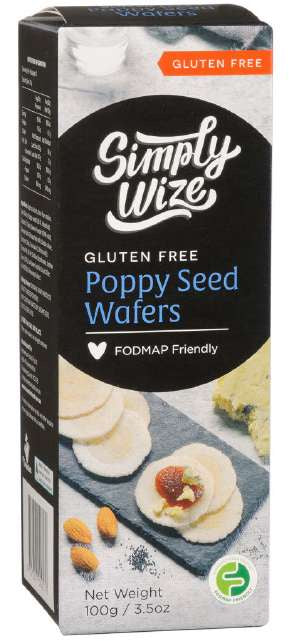 Simply Wize GF Deli Wafers Poppyseed & Sea Salt 100g