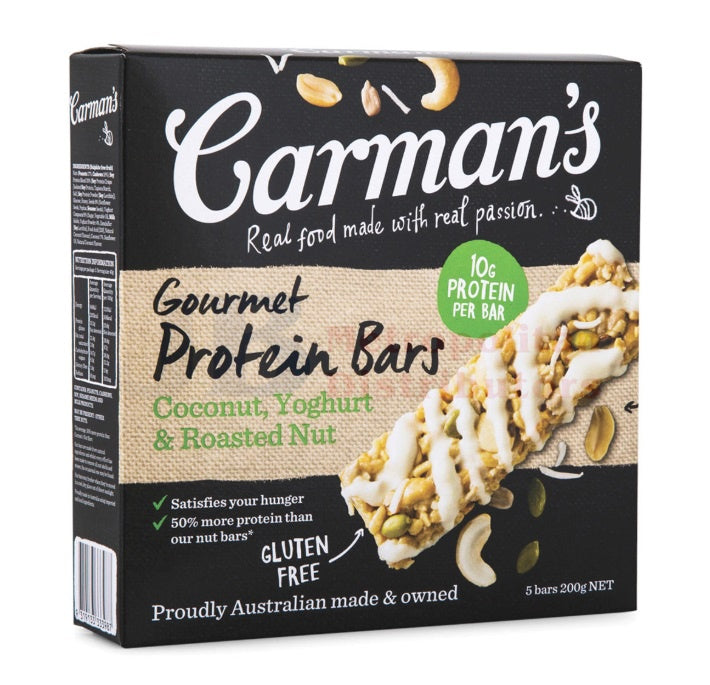 Carmans Coconut Yoghurt & Roasted Nut Protein Bars Gluten Free 5pk