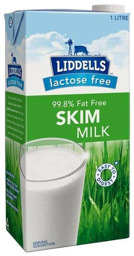 Liddells Lactose Free Skim Milk UHT 1L