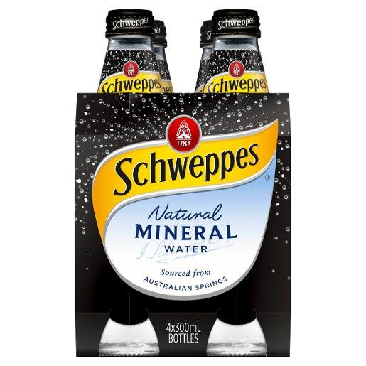 Schweppes Natural Mineral Water 4 x 300mL