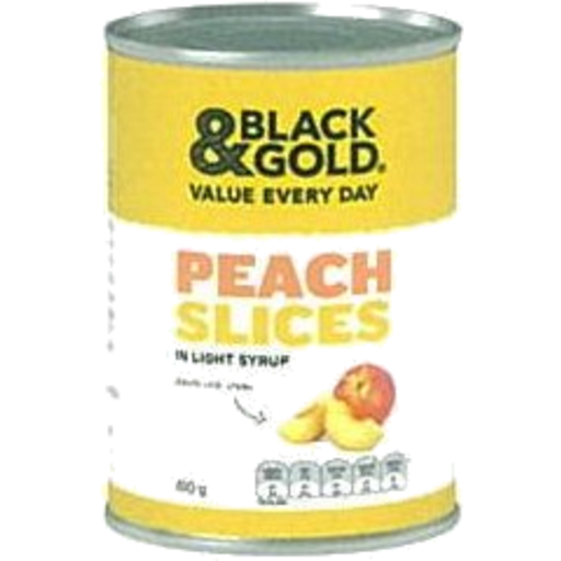 Black & Gold Peach Slices 410g