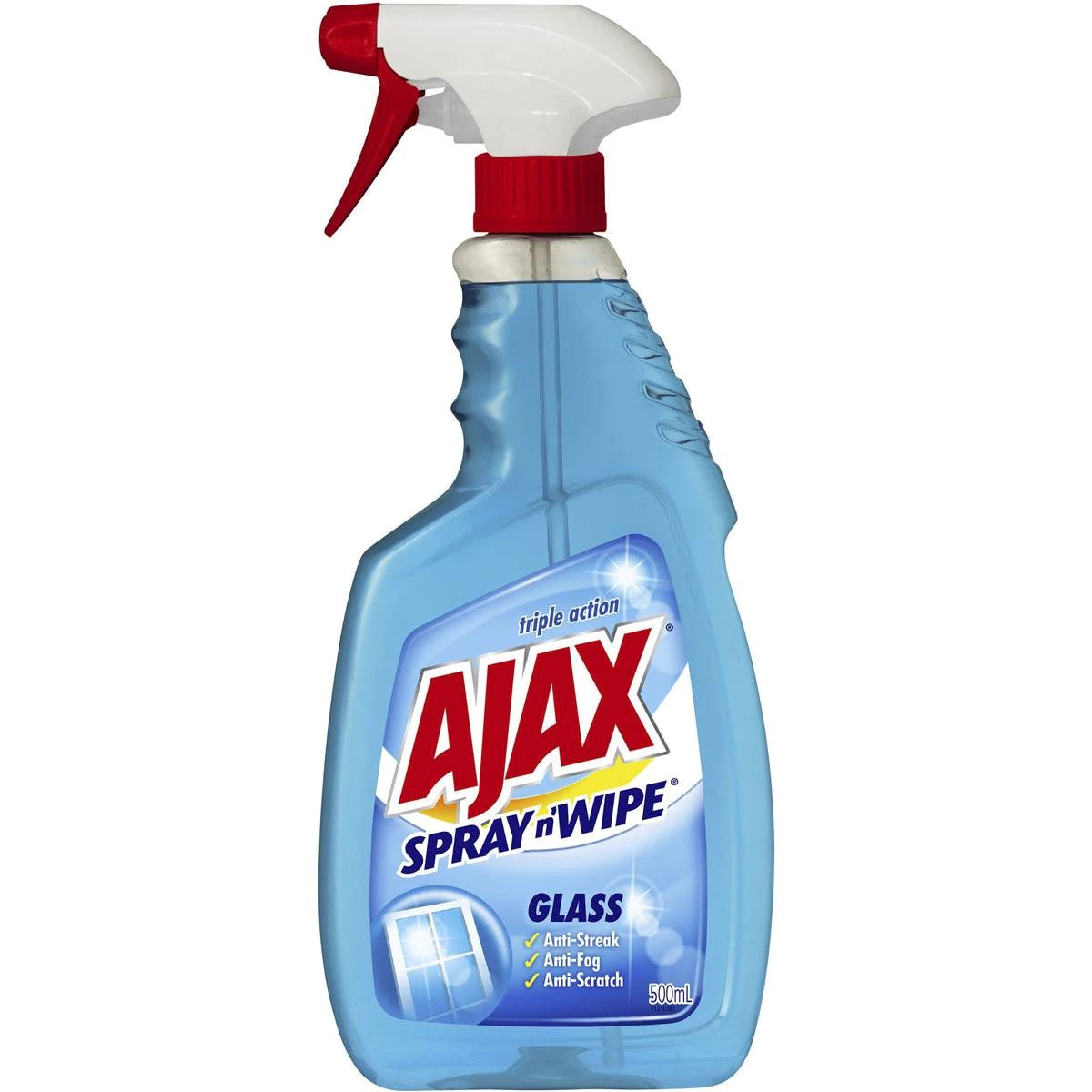 Ajax Spray N Wipe Triple Action Glass Cleaner Trigger 500mL