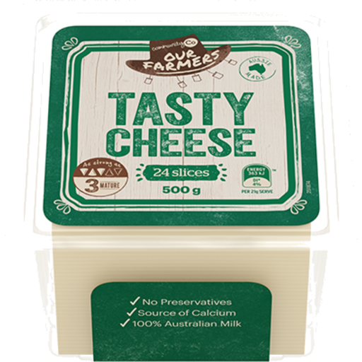 Community Co Cheese Slice Tasty 500g