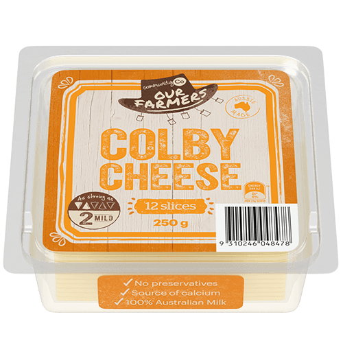 Community Co Cheese Slice Colby 250g