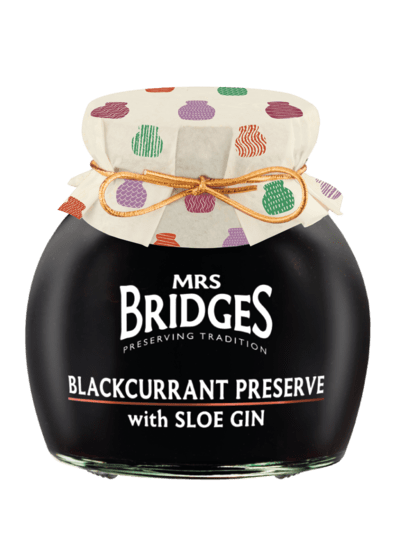 Mrs Bridges Blackcurrant Preserve with Sloe Gin 340g