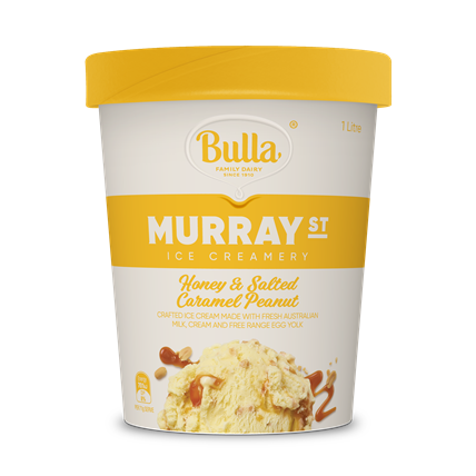Bulla Murray St Ice Creamery Honey & Salted Caramel Peanut 1L