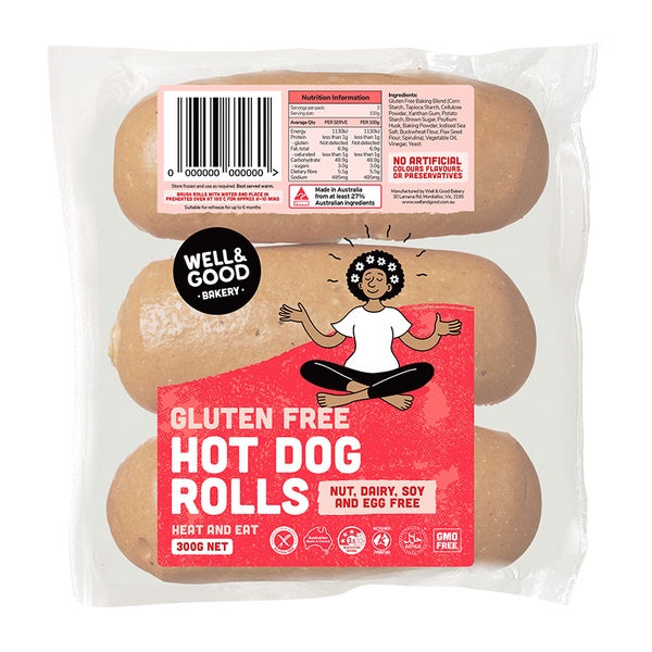 Well & Good Hot Dog Rolls 300g