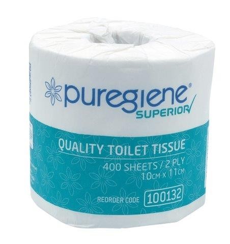 (100132) Puregiene Superior Quality Toilet Roll 2ply 400sheet48pk