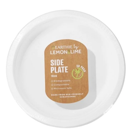 Lemon & Lime Disposable Side Plate White 18cm 30 Pack