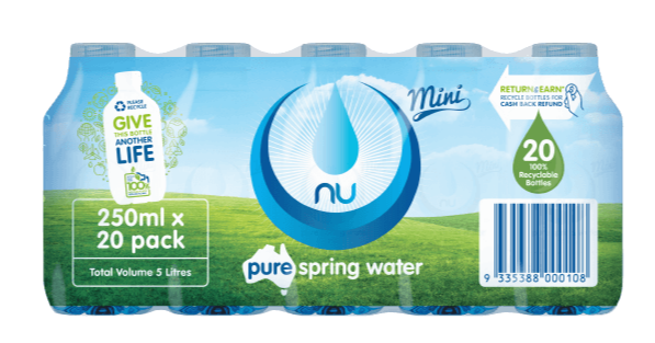 Nu Pure Spring Water 250mL 30pk