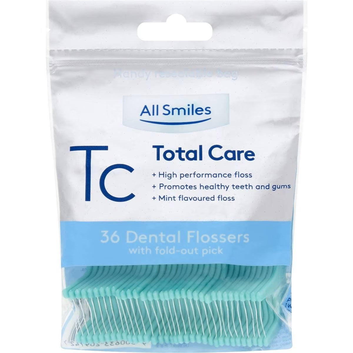 All Smiles Total Care Floss Pick Mint 36pk