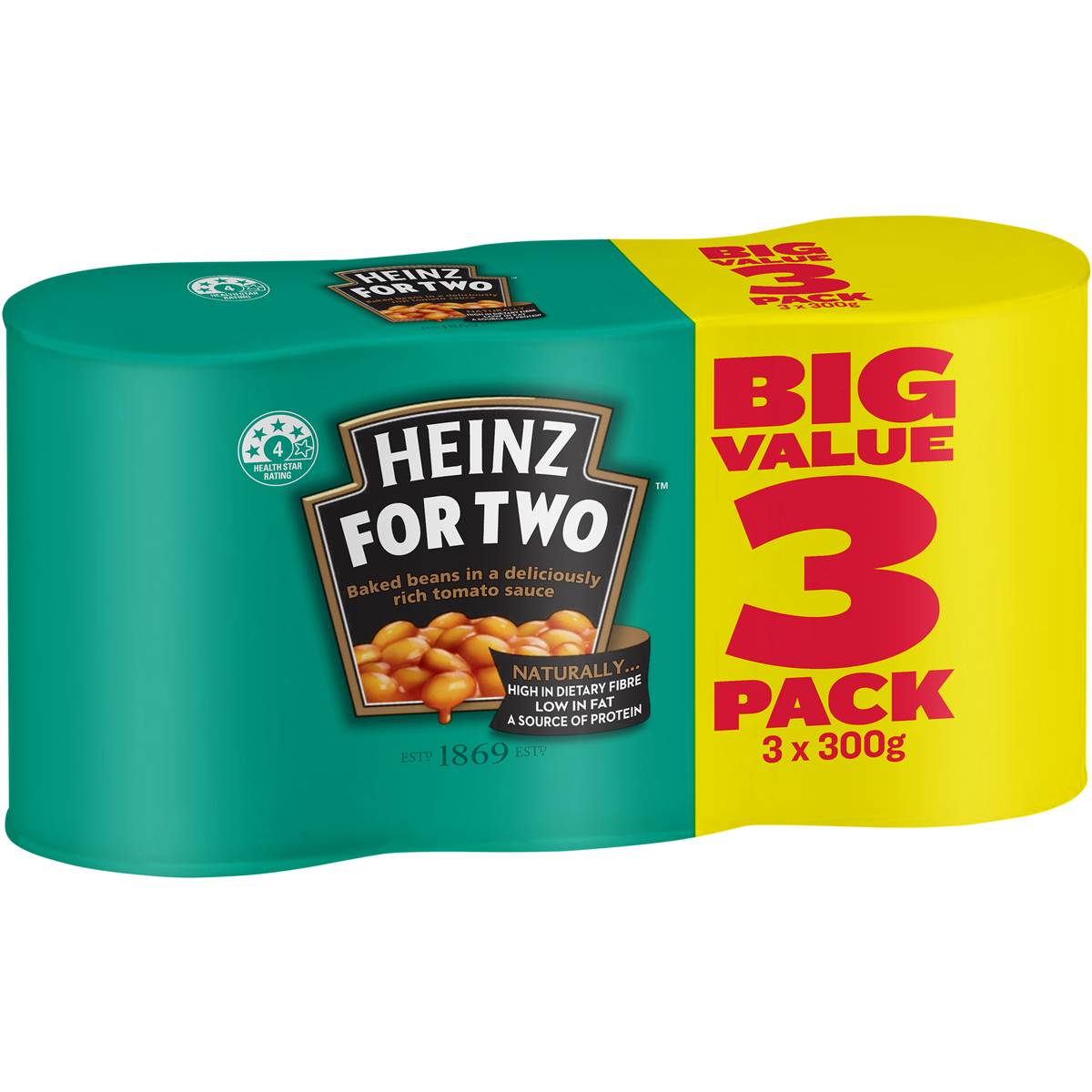 Heinz Baked Beans The One for Two 300g 3pk