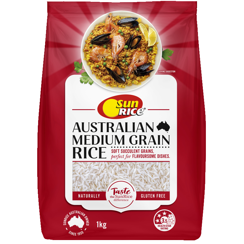 SunRice Medium Grain White Rice 1kg