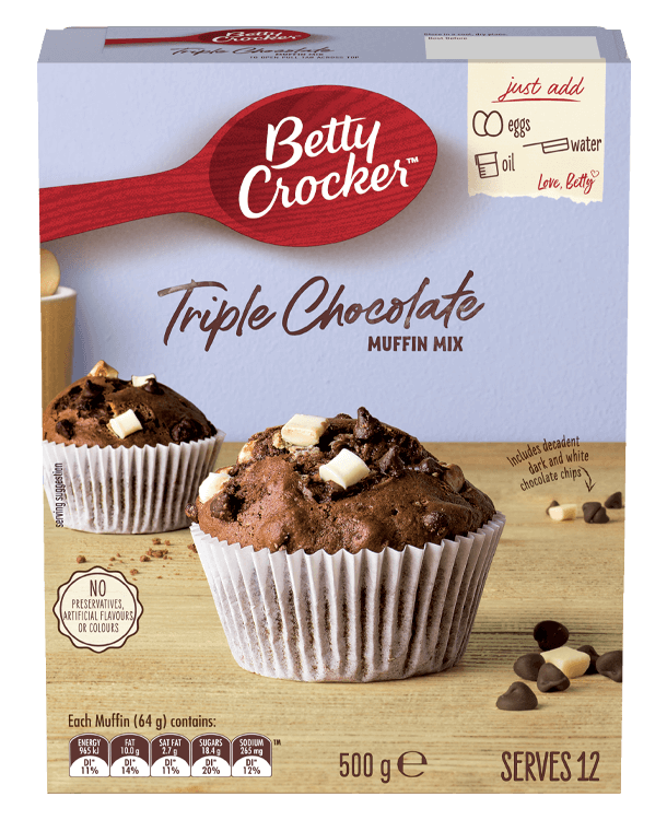 Betty Crocker Triple Chocolate Muffin Mix 500g