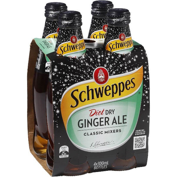 Schweppes Diet Dry Ginger Ale 300mL 4pk