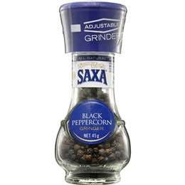 Saxa Black Peppercorn Grinder 45g