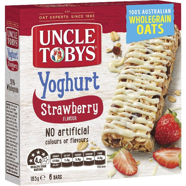 Uncle Toby's Muesli Bar Yoghurt Strawberry 6pk